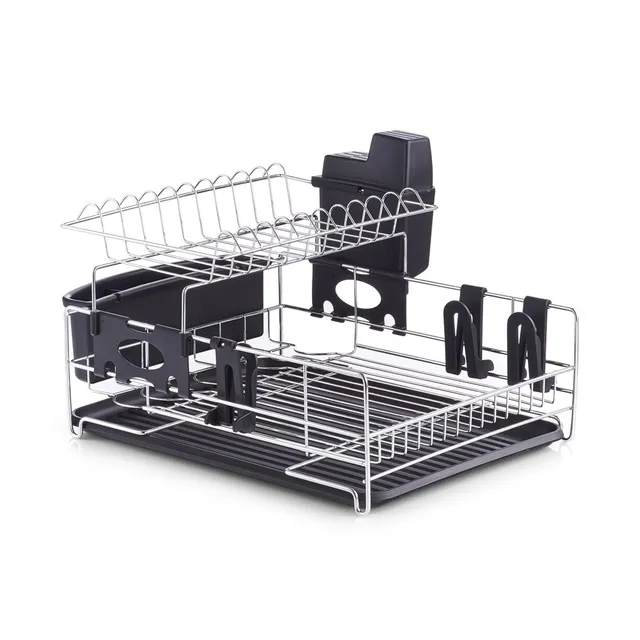 zeller-present-k-che-geschirrabtropfst-nder-schwarz-metall image 1