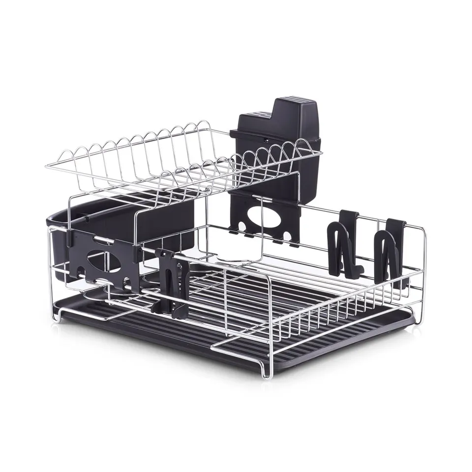 zeller-present-k-che-geschirrabtropfst-nder-schwarz-metall image 1