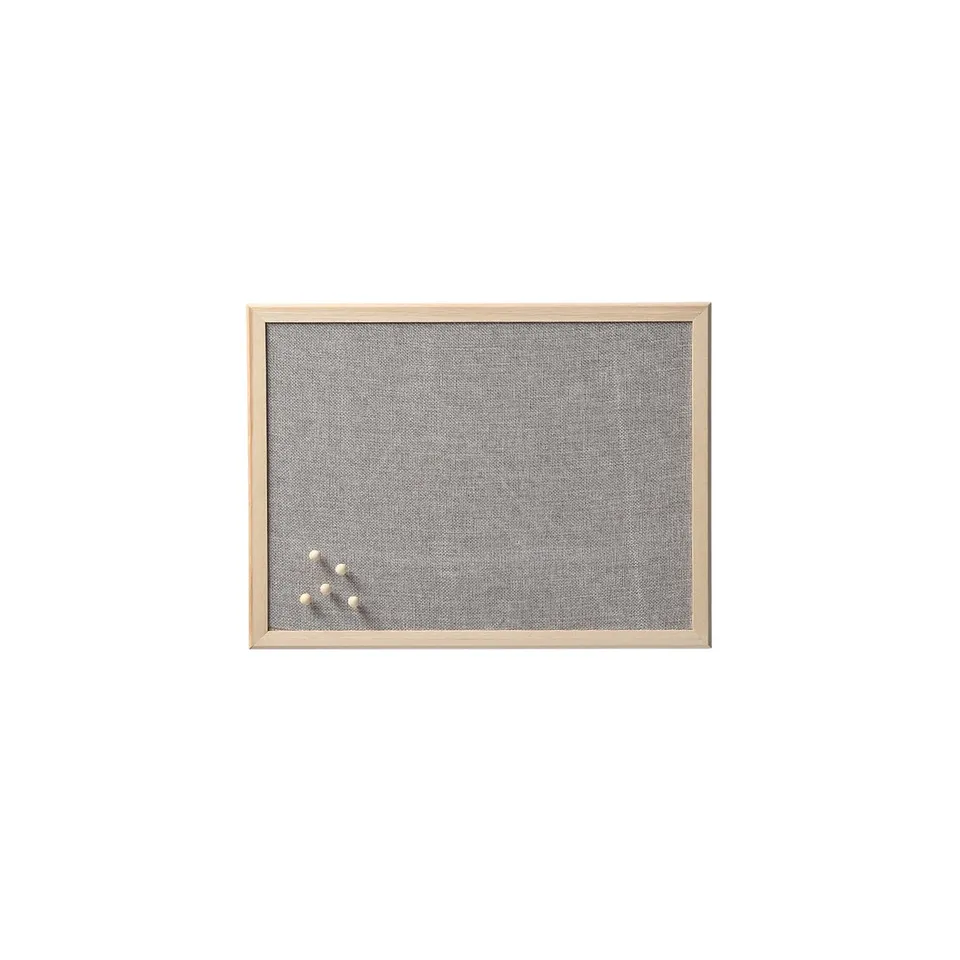zeller-present-office-pinboard-leinen-kiefer-grau-pinnwand image 1