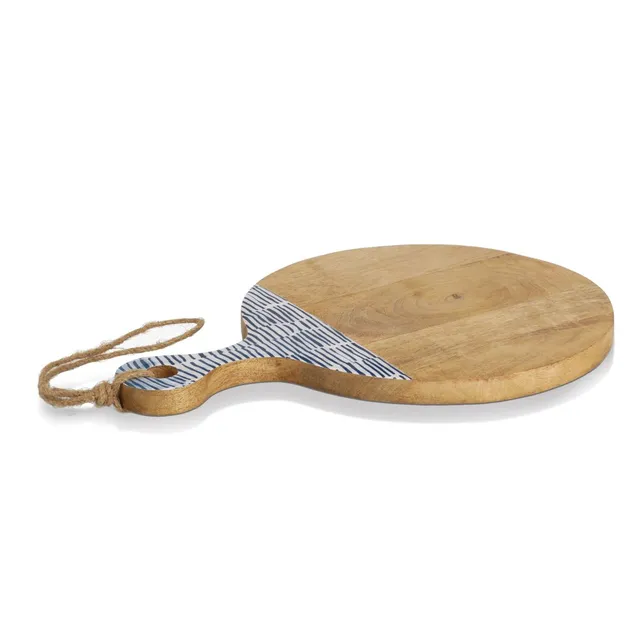 zeller-present-k-che-schneidebrett-mangoholz-blau-griff image 1