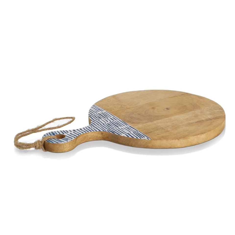 zeller-present-k-che-schneidebrett-mangoholz-blau-griff image 1