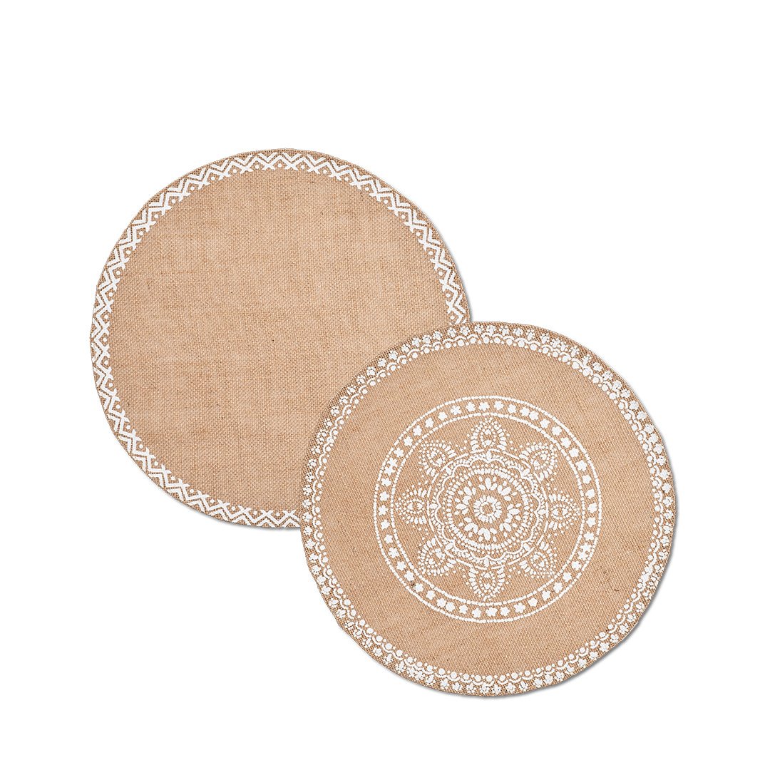 zeller-present-table-platzset-ethno-jute-natur-rund-38-cm image 2