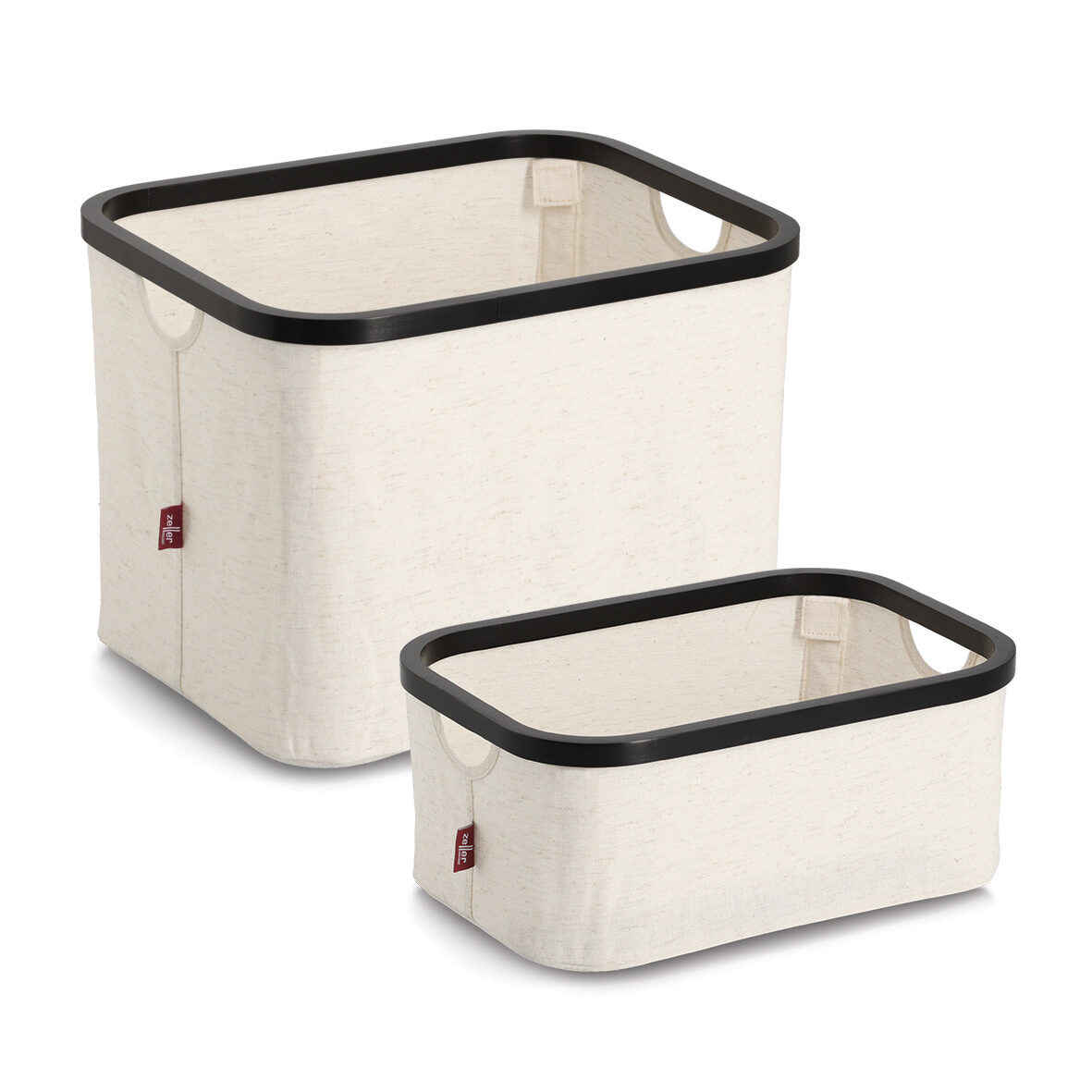 zeller-present-home-living-aufbewahrungskorb-creme-faltbar image 2