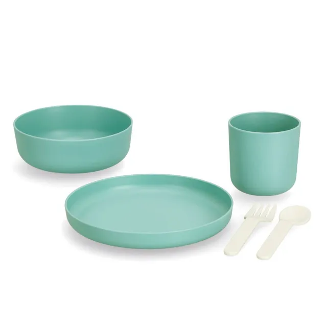 zeller-present-kids-kinder-geschirr-set-5-tlg-kunststoff-salbei image 1