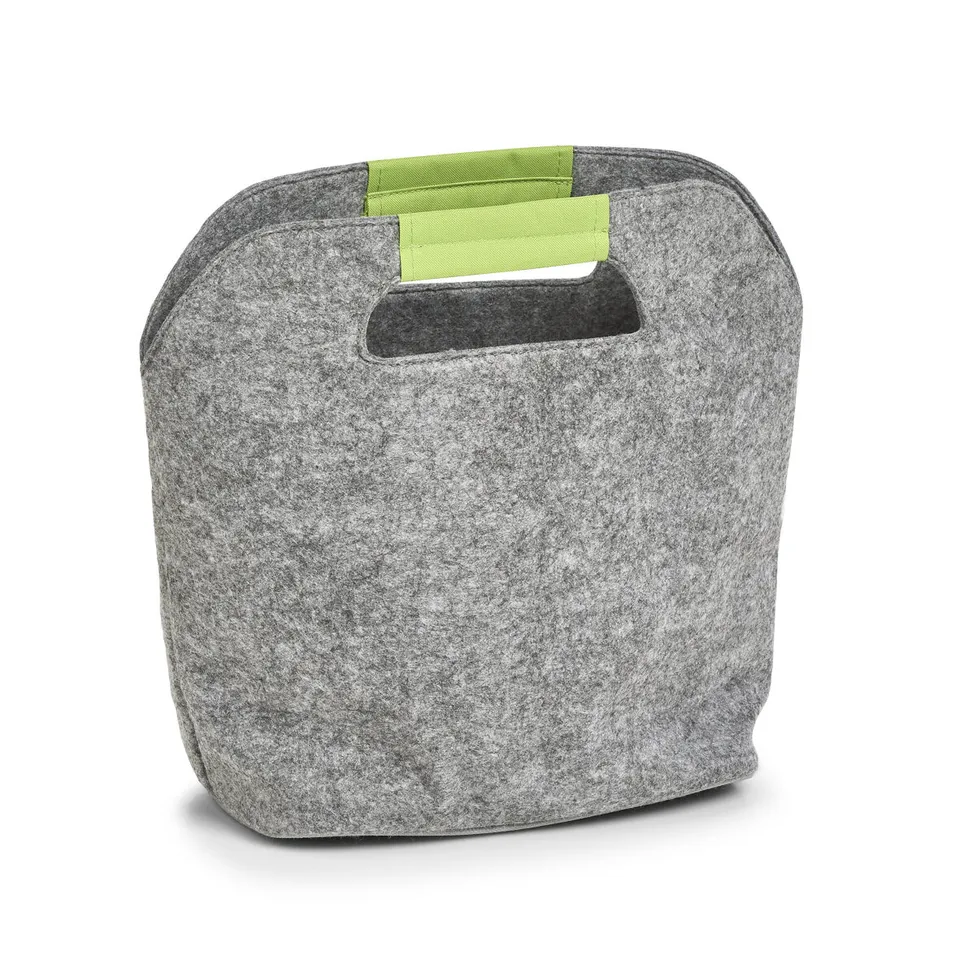 zeller-present-k-hltasche-filz-grau-gr-n-isoliert image 1